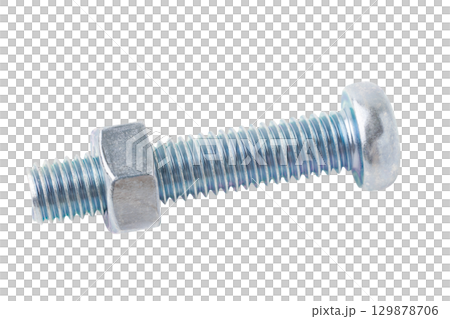 透明背景上的盤頭螺絲(十字槽)和螺帽(png) 透明背景上的盤頭螺絲(十字槽)和螺帽(png) 129878706