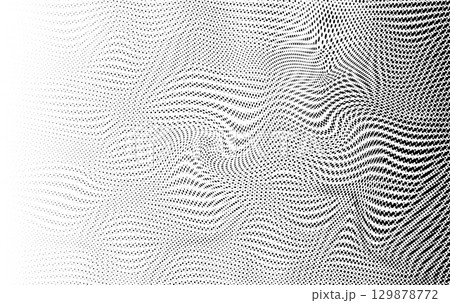Vector Isolated Grunge Halftone Texture Gradient Twisted Pattern. Abstract design Background. Retro Duotone Overlay Backdrop Element. 129878772