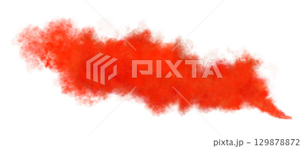 Red smoke cloud isolated on transparent background for use in design, digital art, advertising, or abstract visual effects Red smoke cloud isolated on transparent background for use in design, digital art, advertising, or abstract visual effects 129878872
