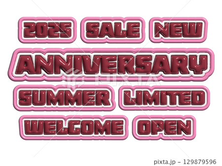 レッドネオン文字イラスト 129879596