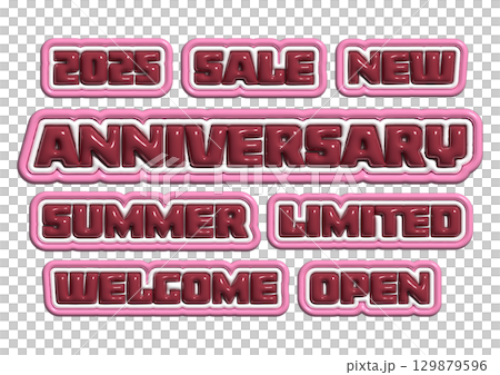 レッドネオン文字イラスト 129879596