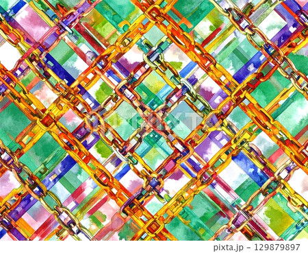 鎖のテクスチャが創り出す万華鏡 129879897