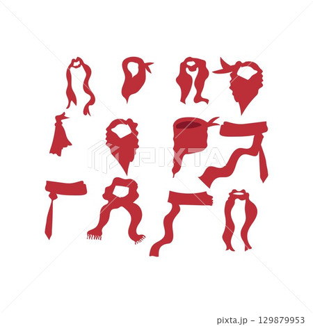 Scout Scarf icon set Scout Scarf icon set 129879953