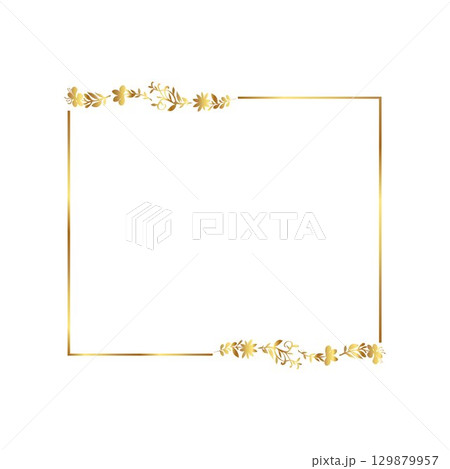 Golden warm gold border frame free 129879957