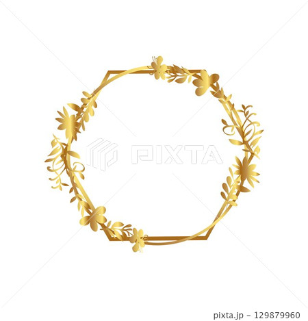 Flowers hexagon circle 129879960