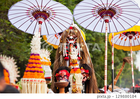 Rangda puppet mask - demon queen of the Leyaks in Bali Rangda puppet mask - demon queen of the Leyaks in Bali 129880184