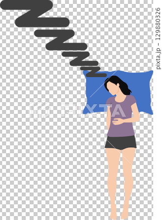Illustration of a woman taking a nap 129880326