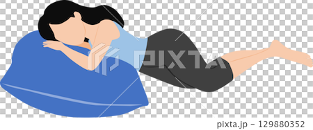 Illustration of a woman taking a nap 129880352