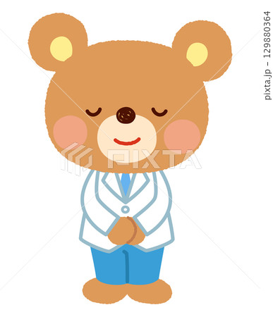 クマのお医者さん　お辞儀　挨拶 129880364