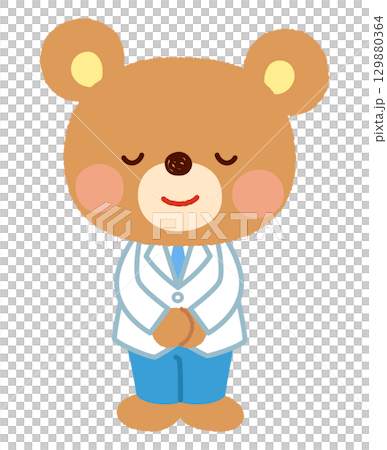 クマのお医者さん　お辞儀　挨拶 129880364