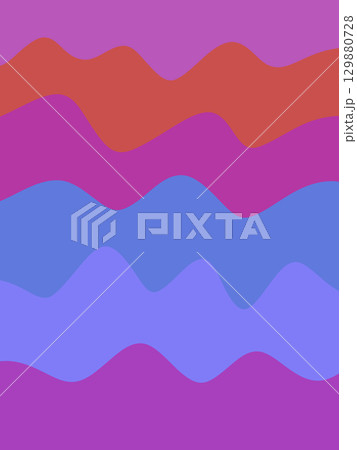 カラフルな波模様 カラフルな波模様 129880728
