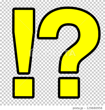 Yellow exclamation mark and question mark combination symbol illustration 129880956