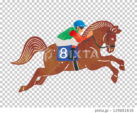 Racehorse and jockey Horse and jockey Horse racing illustration Racehorse and jockey Horse and jockey Horse racing illustration 129881616