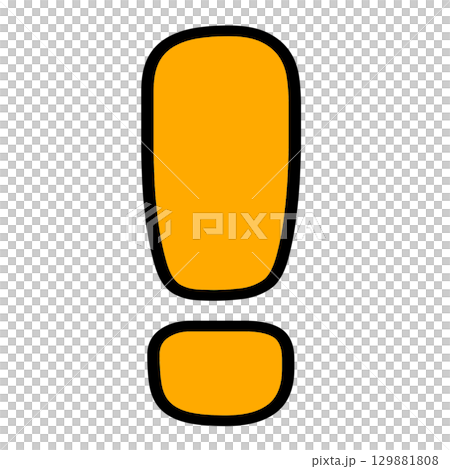 Transparent illustration of an orange exclamation mark symbol that gives a sense of vitality and vitality 129881808