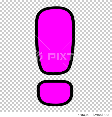 洋紅色感嘆號符號的華麗而令人印象深刻的透明插圖 129881888