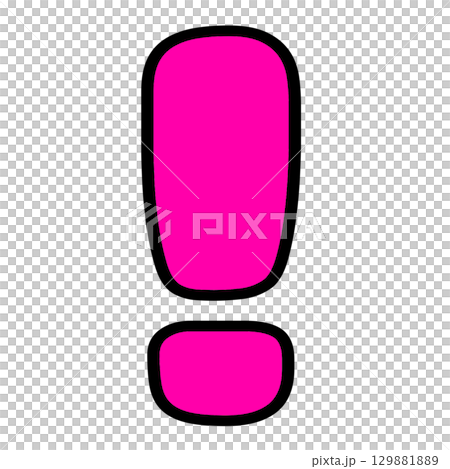 可愛又友善的粉紅色感嘆號符號透明插圖 129881889