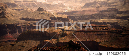 Sunset Hazy Sky Day At The Grand Canyon Arizona Sunset Hazy Sky Day At The Grand Canyon Arizona 129882036