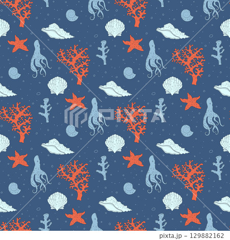 sea life pattern sea life pattern 129882162