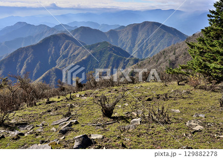 天子山地の毛無山　縦走路から望む天子山地の展望 129882278