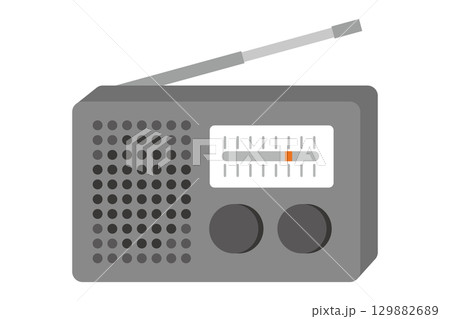 携帯ラジオ　防災　イラスト 129882689