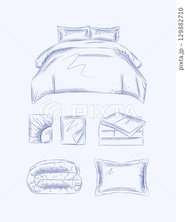 Bedding elements set blue Bedding elements set blue 129882710