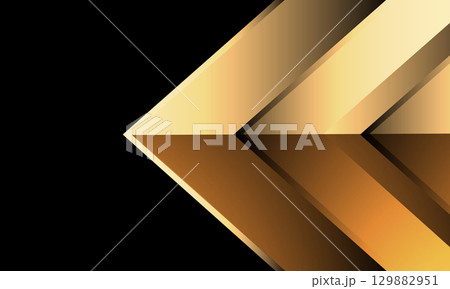 Abstract gold arrow direction geometric on black background vector 129882951