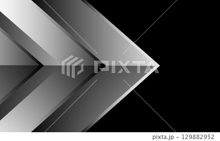 Abstract silver arrow direction geometric on black background vector 129882952