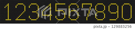 電光掲示板の数字1234567890 電光掲示板の数字1234567890 129883256