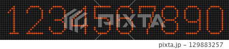 電光掲示板の数字1234567890 電光掲示板の数字1234567890 129883257