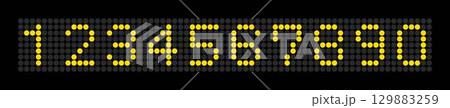 電光掲示板の数字1234567890 電光掲示板の数字1234567890 129883259