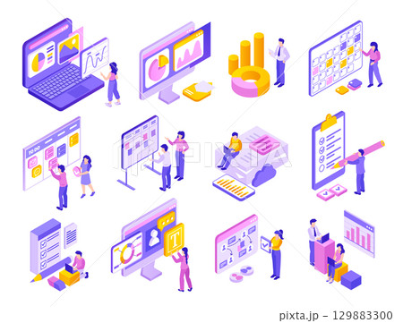 Project Management Isometric Modern Graphics...のイラスト素材 [129883300] - PIXTA