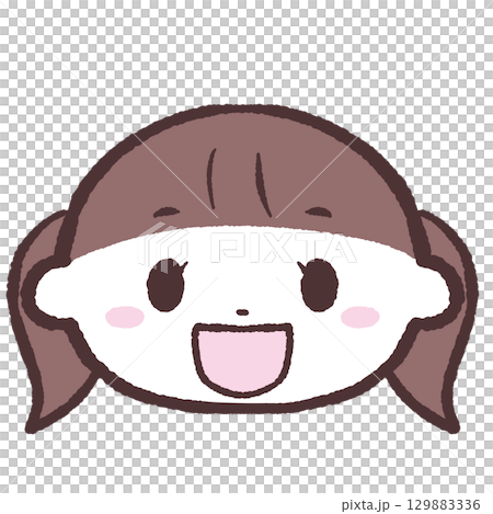 Smiling girl face illustration Smiling girl face illustration 129883336