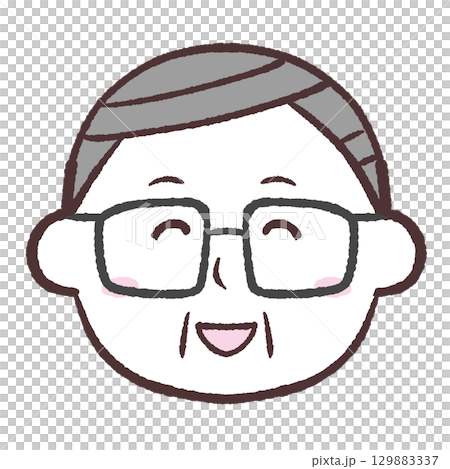 Smiling senior man face illustration Smiling senior man face illustration 129883337
