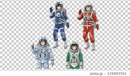 Set of Astronaut people working character cartoon design. 129883501