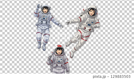 Set of Astronaut people working character cartoon design. 129883503