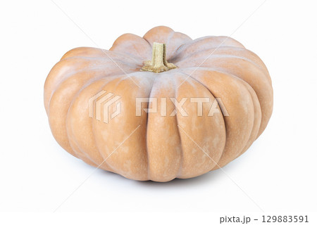 Muscade de Provence Ribbed Pumpkin Isolated on White 129883591