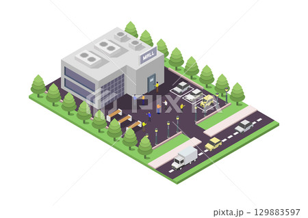 Isometric shopping mall 129883597