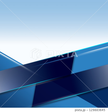 Abstract blue geometric design featuring layer and angle in a modern style suitable for background and digital art. 129883645