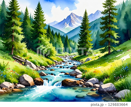 美しい自然の風景 129883664