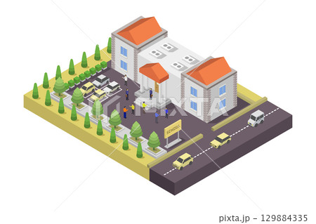 Isometric school 129884335