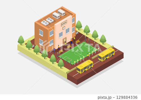 Isometric school Isometric school 129884336
