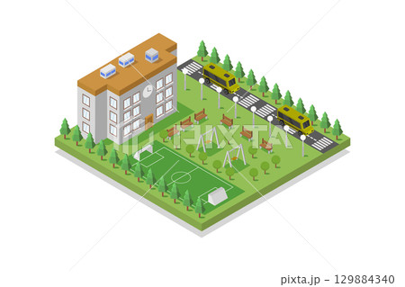 Isometric school Isometric school 129884340