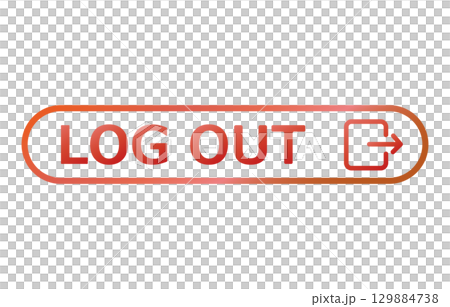 ログアウトボタン　赤 129884738