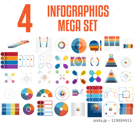 Mega set of infographics.Vector templates 4 positions 129884913