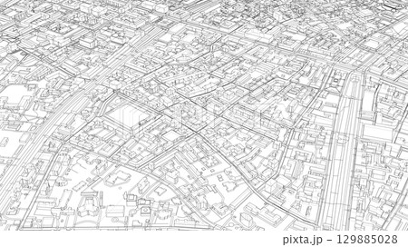 Intricate Urban Blueprint 129885028