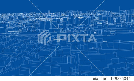 Urban modern landscape. Vector rendering of 3d 129885044