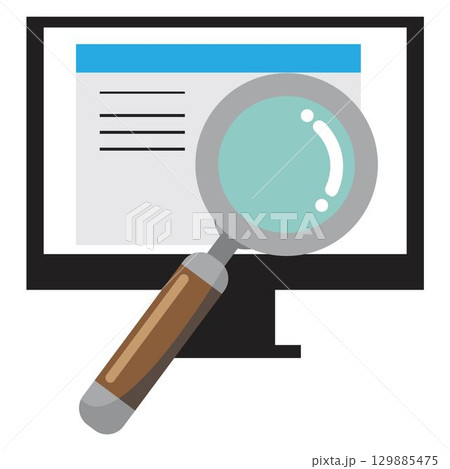 Magnifying glass over web page stock vector illustration 129885475