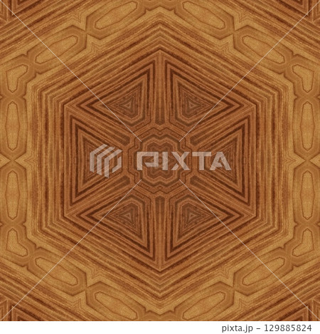 Luxurious handmade art carved on expensive wooden board. Engraved craft design for border, frame, flooring, wallcovering, furniture decoration, tiles, wrapping paper printing 129885824