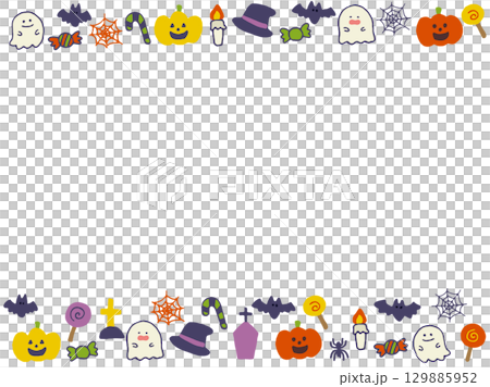 Cute Halloween frame illustration Cute Halloween frame illustration 129885952