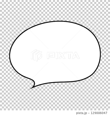 シンプルな吹き出しのイラスト　白背景 129886047